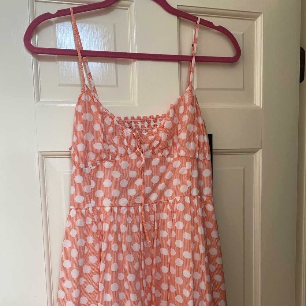 Pink polka dot dress
